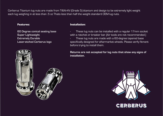 Cerberus Titanium Lug Nuts